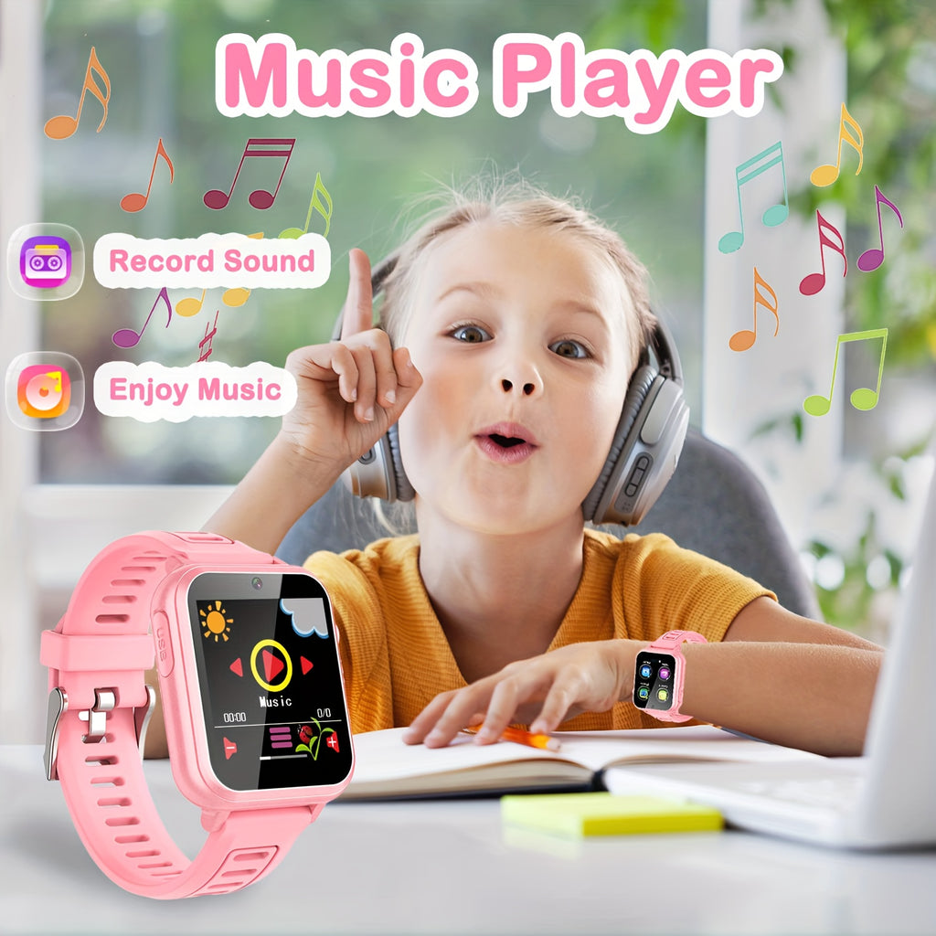 Teenagers Game Smart Watch With 24 Puzzle Games, HD Touch Screen Camera, Music Player, Pedometer Alarm Clock, Calculator Flashlight 12/24 Hr Students Watches, Gift For Boys Girls, Fitness Tracker Watch
