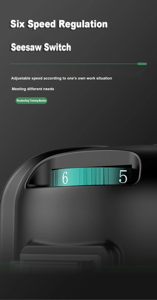 800W 6 Speed Electric Trimming Machine 33000rpm Woodworking Milling Engraving Hand Wood Edge Router Trimmer Home DIY Power Tools