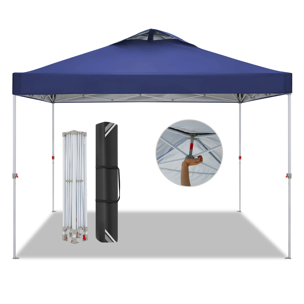 3x3m Gazebo Pop Up Canopy Tent Waterproof Foldable Gazebo Height Adjustable Party Tent For Beach Garden PartyCamping No Sidewall