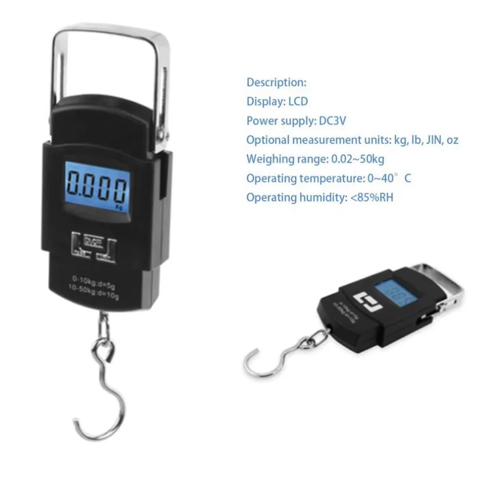 Portable Digital Luggage Balance Fishing Up To 50kg Compact and Precise Lightweight for Travel and Research Functional and Practice