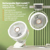 Camping Fan Rechargeable Desktop Portable Air Circulator Wireless Ceiling Electric Fan With LED Light Clip-on Home Fan 8000mAh