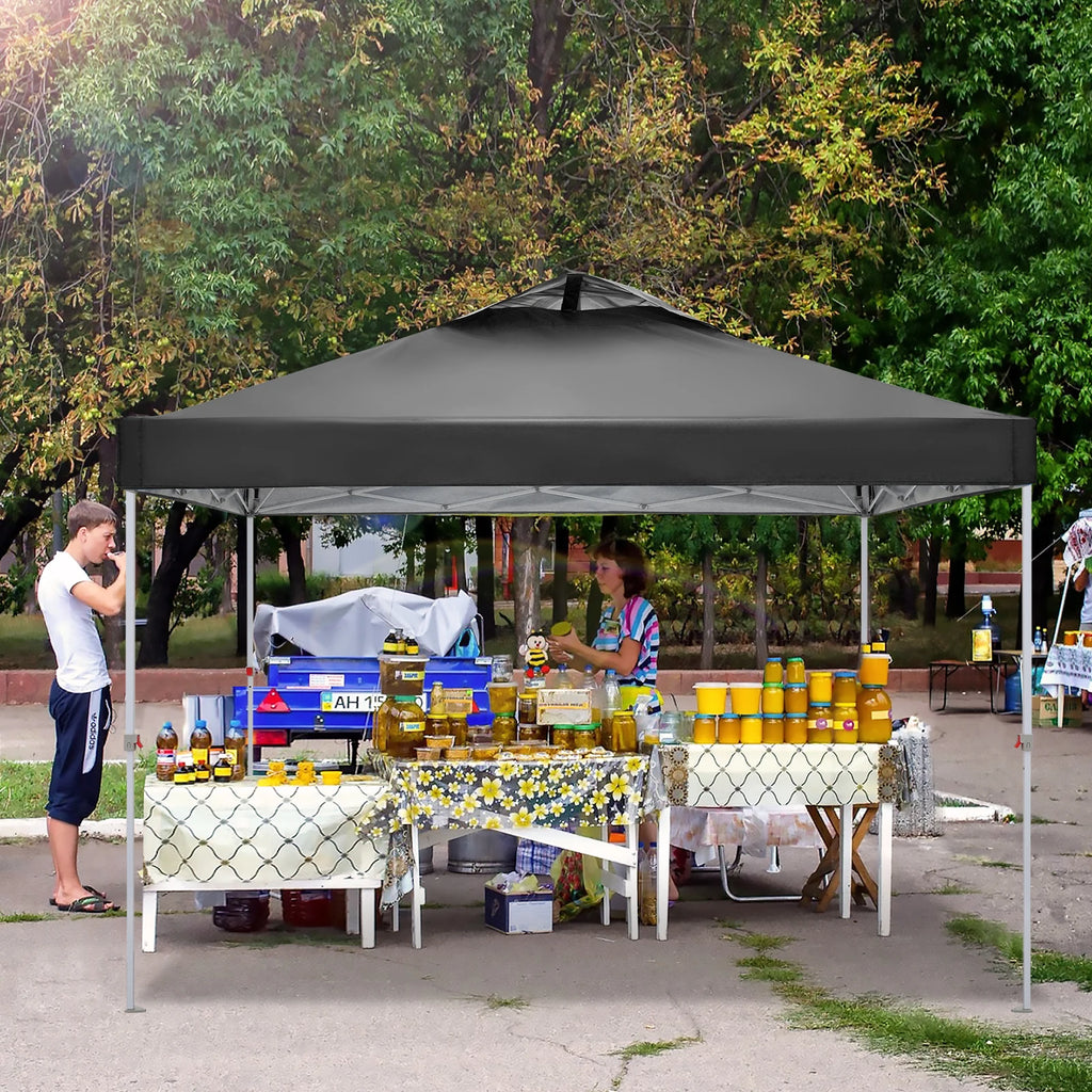 3x3m Gazebo Pop Up Canopy Tent Waterproof Foldable Gazebo Height Adjustable Party Tent For Beach Garden PartyCamping No Sidewall