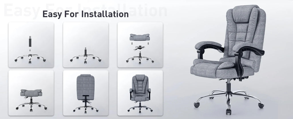 Naspaluro Ergonomic Office Chair Desk Chair with High Backrest PU Leather Swivel Chair Deck Chair Gaming Chair for Office Home