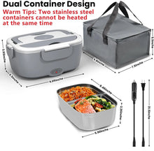 Laai beeld in Galery-kyker, Portable Electric Heated Lunch Box 65W Stainless Steel Detachable 1.5L Heating Bowl Car/Truck/Office Dining Box Microwave Oven - Mighty Dollars