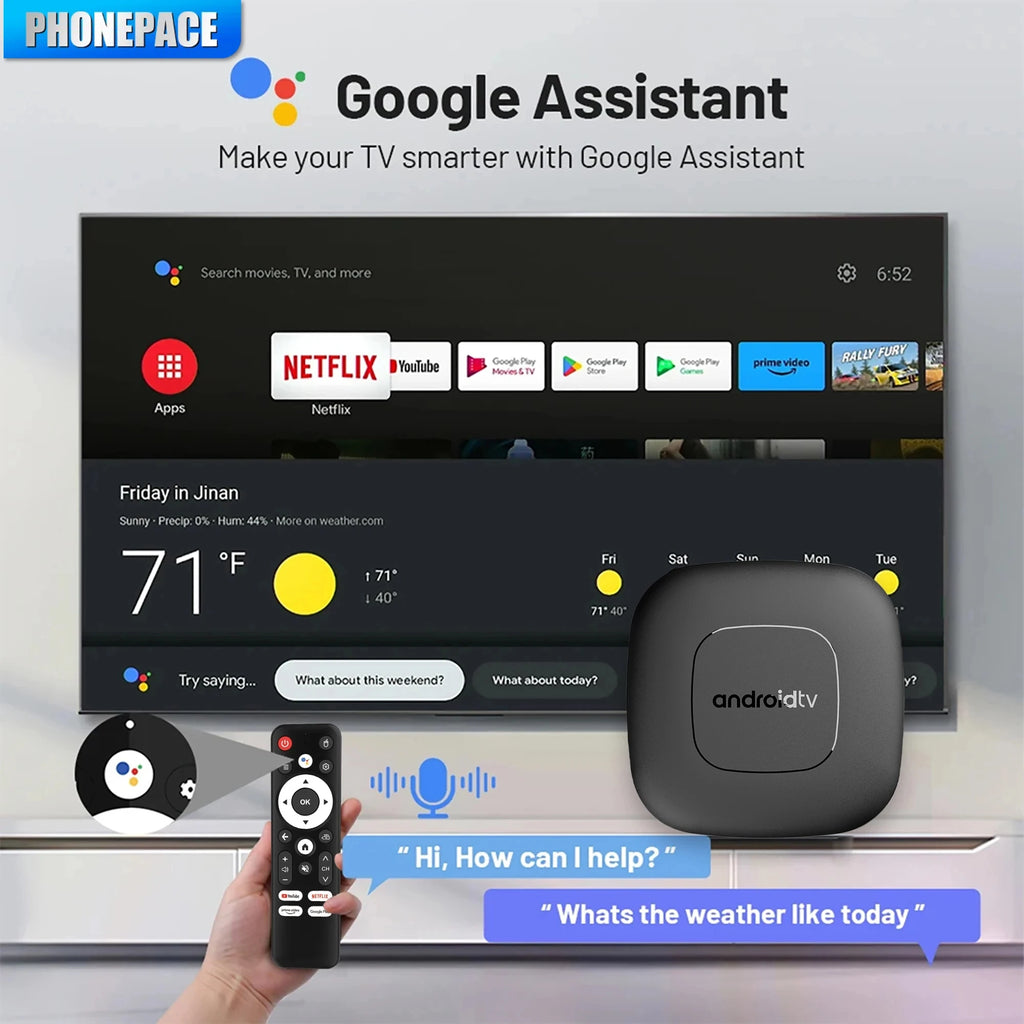 Android13 Smart Home Theater TV Box AllwinnerH313 Google Assistant Netflix Streaming Bluetooth Media Player 2G16G 2.4G5G Wifi T1