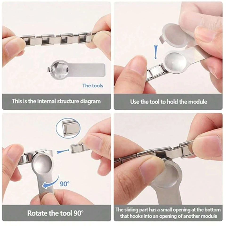 ZAKOL Stainless Steel Italian Charm Bracelet Opening Tools Jewelry DIY Making