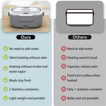 Laai beeld in Galery-kyker, Portable Electric Heated Lunch Box 65W Stainless Steel Detachable 1.5L Heating Bowl Car/Truck/Office Dining Box Microwave Oven - Mighty Dollars