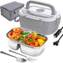 Laai beeld in Galery-kyker, Portable Electric Heated Lunch Box 65W Stainless Steel Detachable 1.5L Heating Bowl Car/Truck/Office Dining Box Microwave Oven - Mighty Dollars