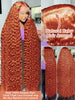 Mossily Orange Ginger Lace Front Wig Human Hair 40 Inch Curly Lace Front Human Hair Wig Deep Wave 13X4 13X6 Hd Lace Frontal Wigs