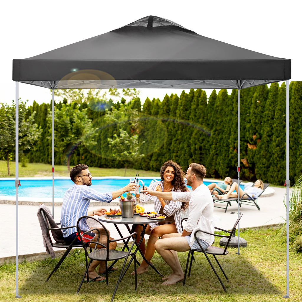 3x3m Gazebo Pop Up Canopy Tent Waterproof Foldable Gazebo Height Adjustable Party Tent For Beach Garden PartyCamping No Sidewall