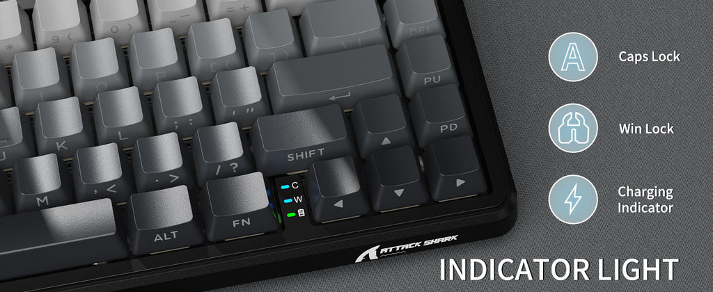 ATTACK SHARK X66 Wireless Mechanical Keyboard with Side Printed PBT Keycaps BT & 2.4G Wireless & Type -C Wired Hot-swap 16 Milli