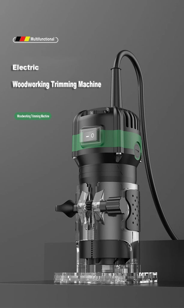 800W 6 Speed Electric Trimming Machine 33000rpm Woodworking Milling Engraving Hand Wood Edge Router Trimmer Home DIY Power Tools