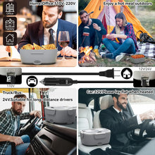 Laai beeld in Galery-kyker, Portable Electric Heated Lunch Box 65W Stainless Steel Detachable 1.5L Heating Bowl Car/Truck/Office Dining Box Microwave Oven - Mighty Dollars