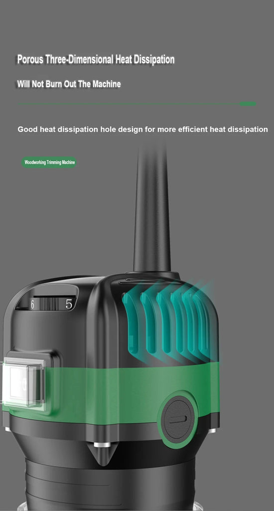 800W 6 Speed Electric Trimming Machine 33000rpm Woodworking Milling Engraving Hand Wood Edge Router Trimmer Home DIY Power Tools