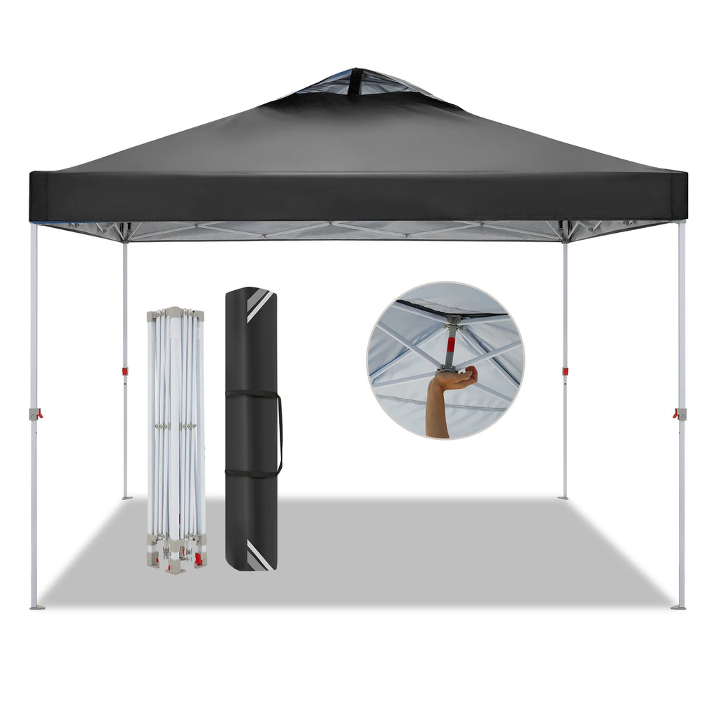 3x3m Gazebo Pop Up Canopy Tent Waterproof Foldable Gazebo Height Adjustable Party Tent For Beach Garden PartyCamping No Sidewall