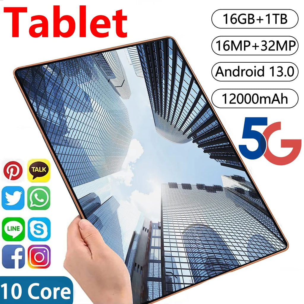 Global Version NEW Original Pad Tablet 10.36 inch HD 5K Android 13 16GB+1T 16MP+32MP 12000mAh 5G Dual SIM WiFi GPS