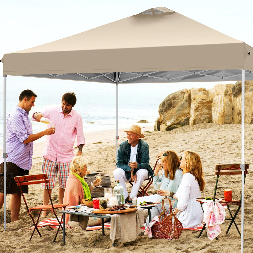 3x3m Gazebo Pop Up Canopy Tent Waterproof Foldable Gazebo Height Adjustable Party Tent For Beach Garden PartyCamping No Sidewall