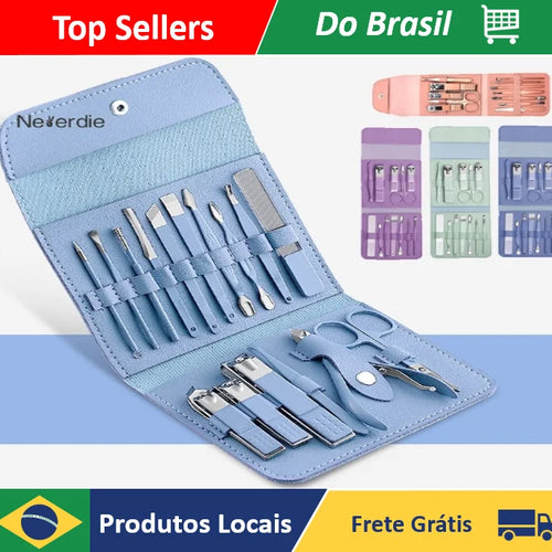 16 Pcs/Kit Nail Cutter Stainless Steel Tool Set with Folding Bag-Neverdie Store