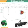 3x3m Gazebo Pop Up Canopy Tent Waterproof Foldable Gazebo Height Adjustable Party Tent For Beach Garden PartyCamping No Sidewall