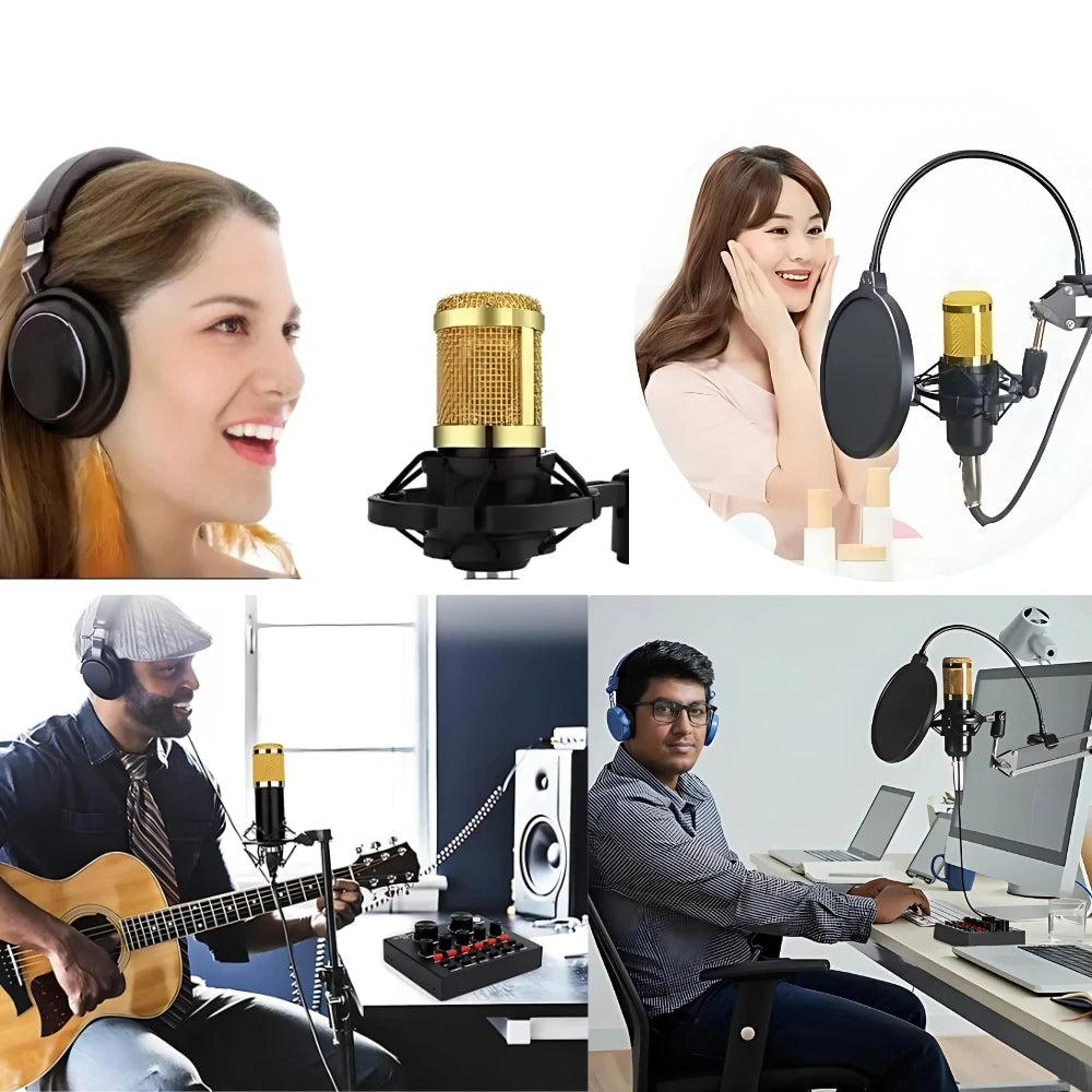 Kit Completo Interface Mesa V8 + Microfone Bm800 Com Braço Articulado