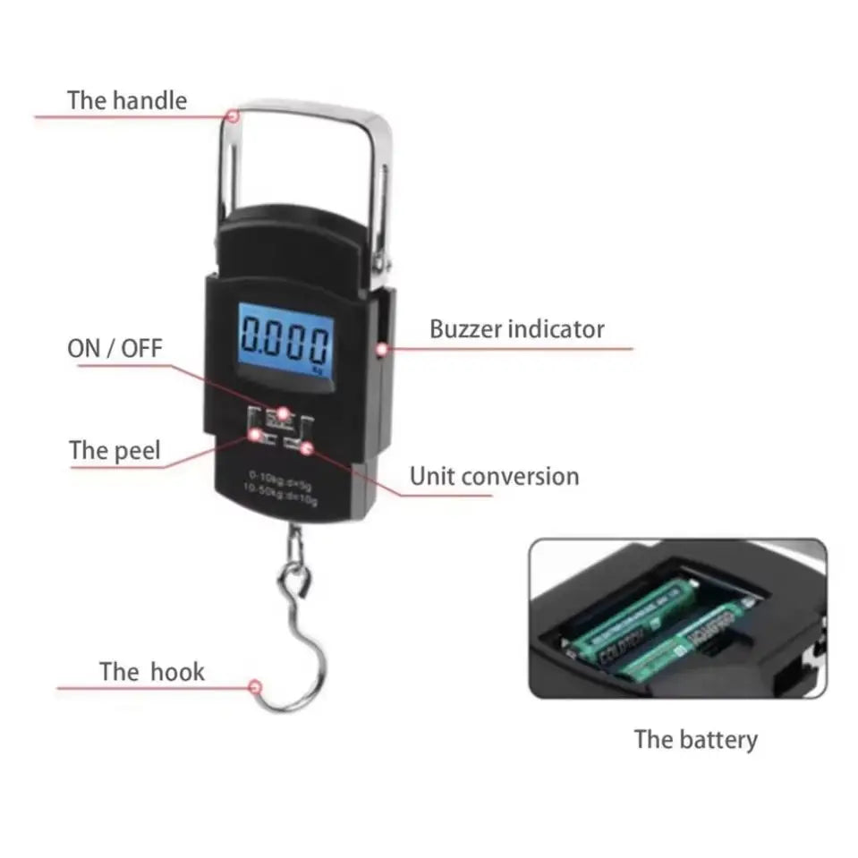 Portable Digital Luggage Balance Fishing Up To 50kg Compact and Precise Lightweight for Travel and Research Functional and Practice