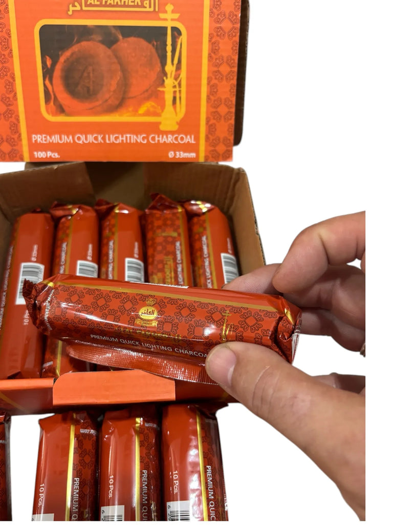 Charcoal Charcoal, Al Fakher Slow Burning 100 Tablets Shipped from the Peninsula Rapido Chicha, Hookah, to Burn Incense or Smoking