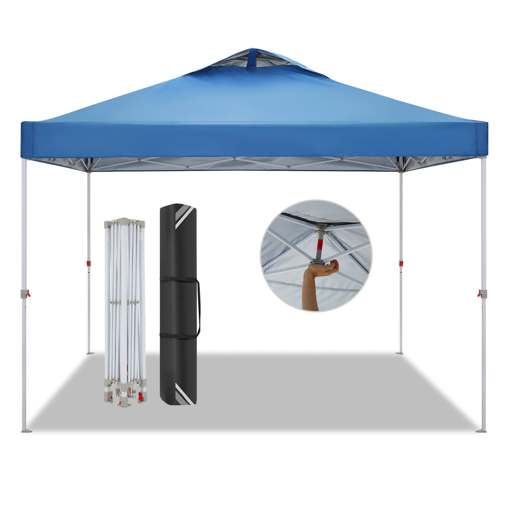 3x3m Gazebo Pop Up Canopy Tent Waterproof Foldable Gazebo Height Adjustable Party Tent For Beach Garden PartyCamping No Sidewall