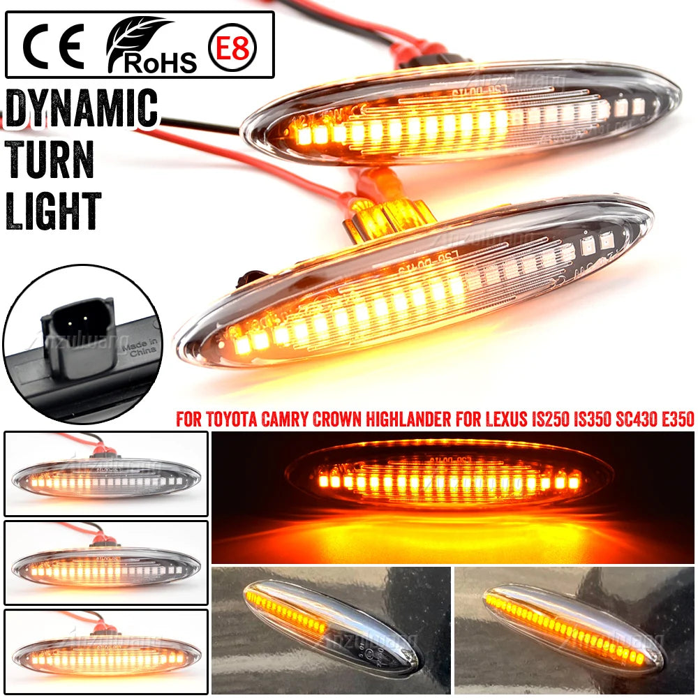 Led Dynamic Side Marker Turn Signal Light Lamps For Lexus IS250 IS350 IS300 IS220d GS350 GS300 GS450h GS430 SC430 ES350