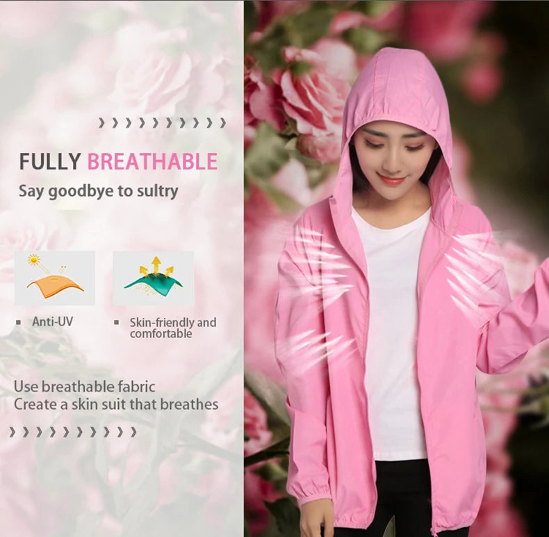 LNGXO Hiking Waterproof Jacket Women Men Camping Running Sun-Protective Windbreaker Quick Dry Outdoor Sport Rain Coat Unisex