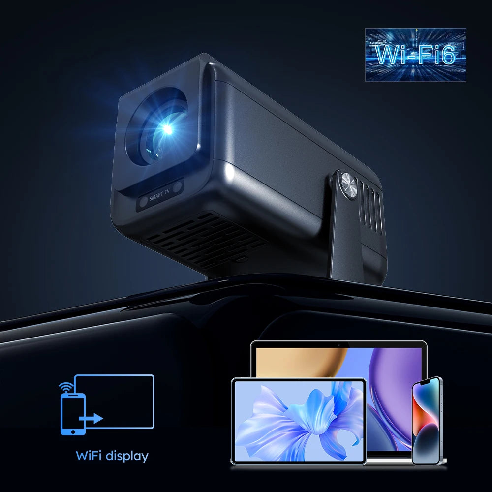 1080p Android 13 AUTO TOF Focus Everycom V1 Decoding 4k 1080p Projector Mini Pic Stand Projector Outdoor Portable Projector