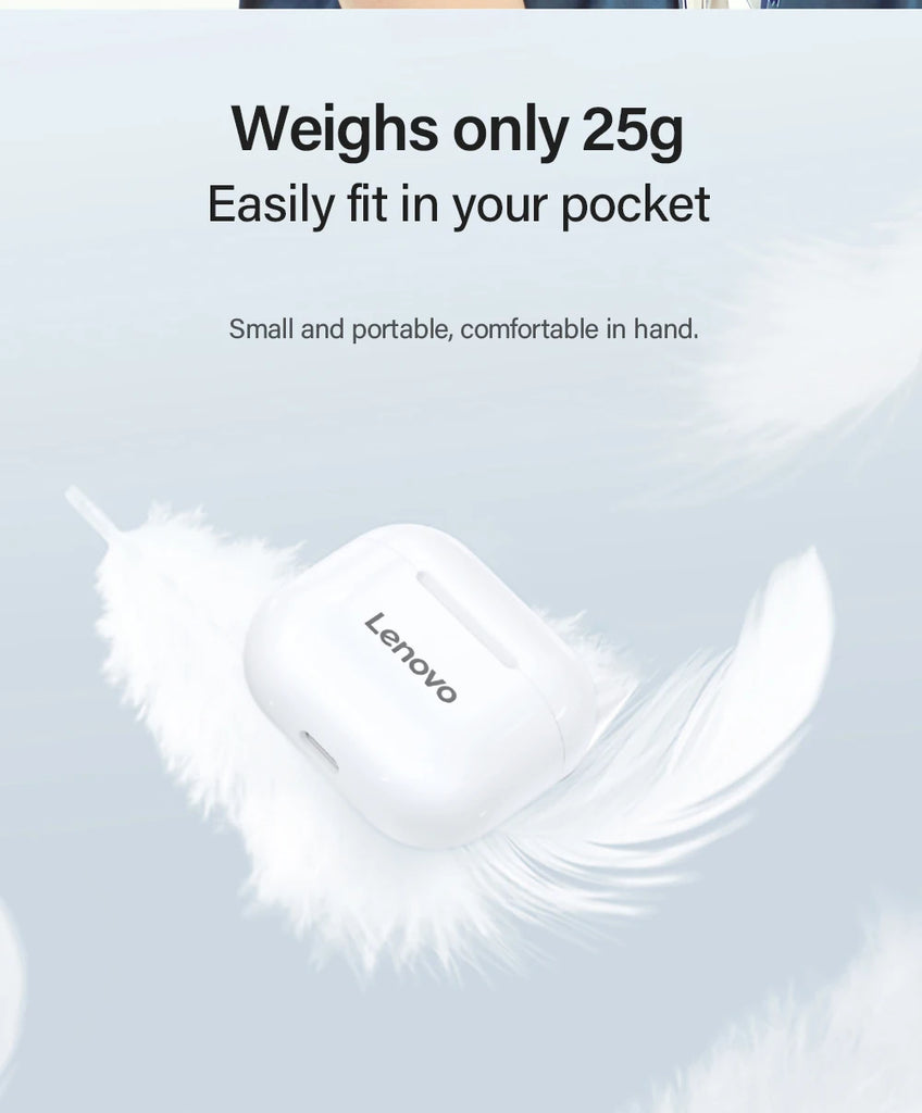 Lenovo LP40PRO/LP40 5pcs Wireless Earphone Bluetooth 5.0 Dual Stereo Noise Reduction Bass Touch Control Long Standby 230mA