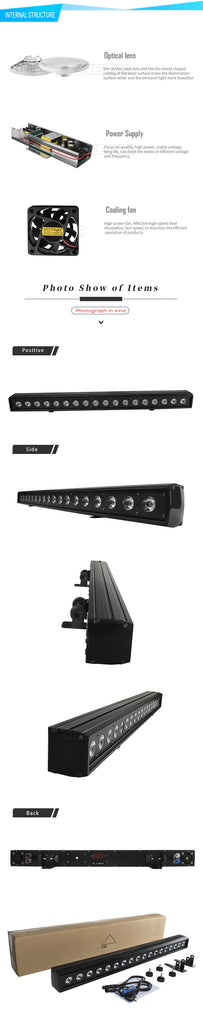 SHEHDS 2/4pcs LED Wall Wash Bar 18x18W RGBWA+UV 6in1 Lighting For Dj Disco Indoor Horse Race Lamp Christmas Decorations