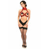 TD Kitten Collection Velvet & Faux Leather Triangle Top Body Harness Intimates Accessories