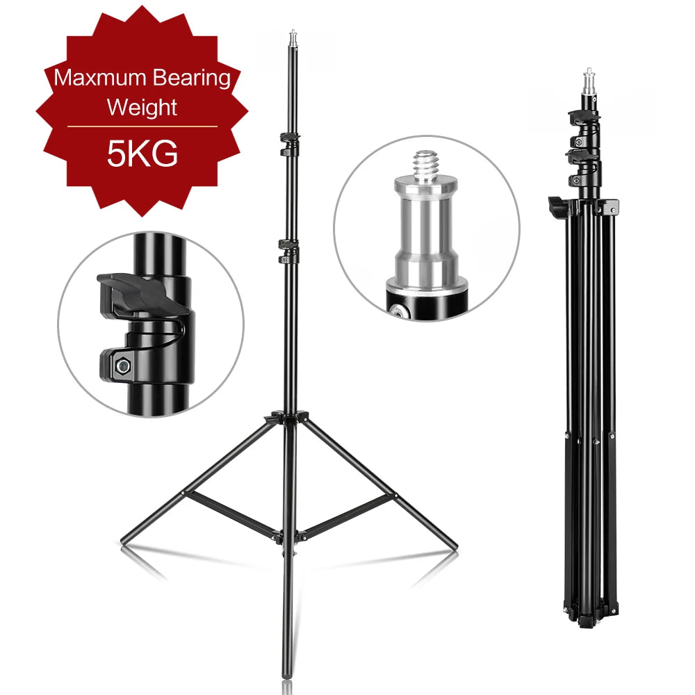 Heavy Duty Metal 2m 2.4m 2.8m Tripod Light Stand Max Load to 5KG Tripod for Photo Studio Softbox Video Flash ReflectorLighting