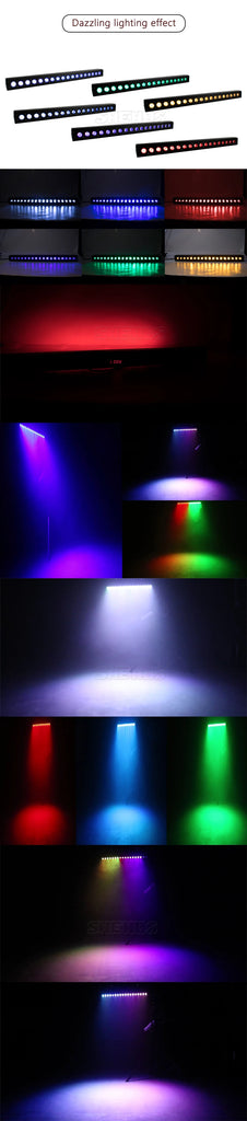 SHEHDS 2/4pcs LED Wall Wash Bar 18x18W RGBWA+UV 6in1 Lighting For Dj Disco Indoor Horse Race Lamp Christmas Decorations