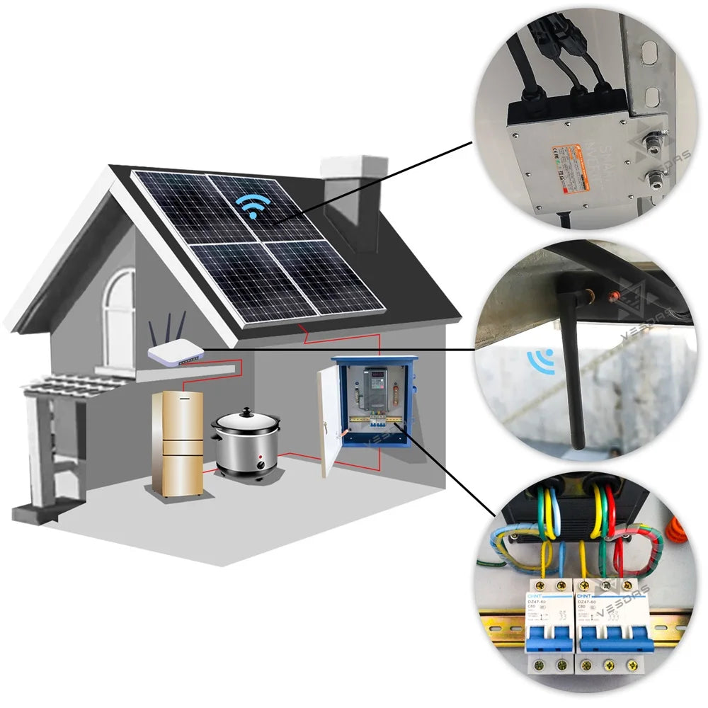 1400W or 1000W Micro Solar Inverter MPPT Home On Grid Tie Inverter 30V 36V DC Pure Sine Wave Power Converter for 110V 220V Grid