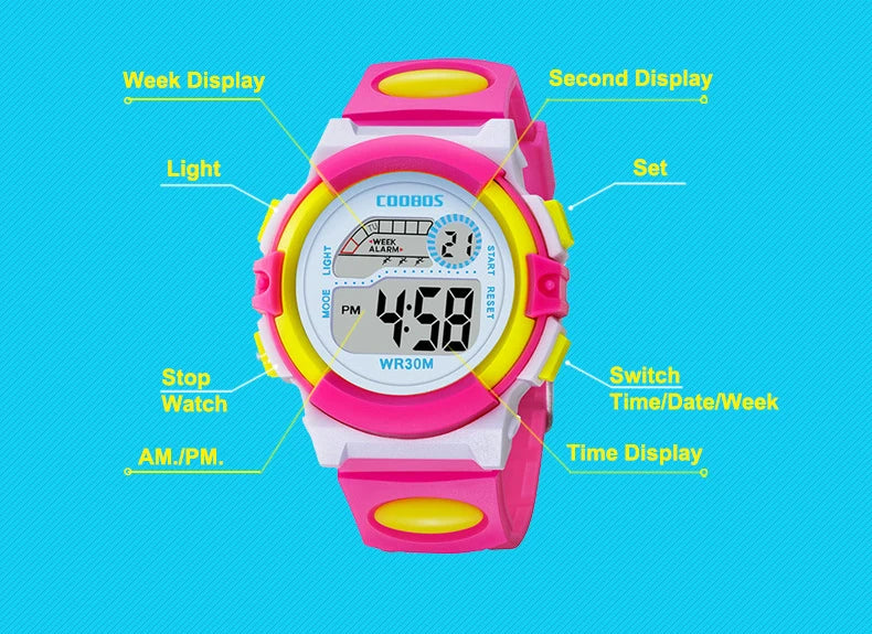 Children's Watches Cartoon Kids Wrist Watches Electronic Kid Baby Watch Clock Digital Watches for Girls Boys Gifts Relogio Montr
