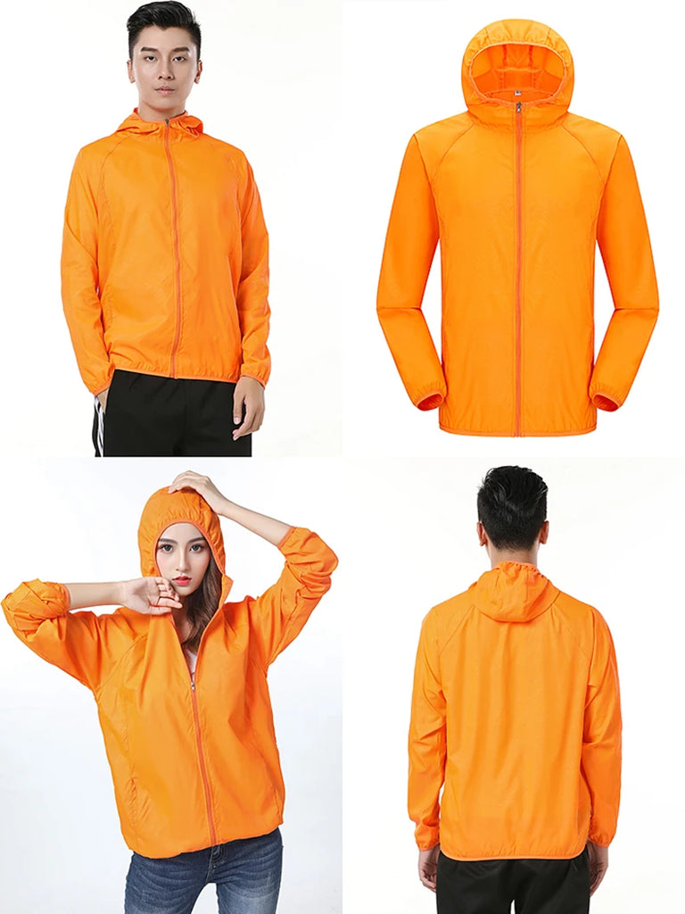LNGXO Hiking Waterproof Jacket Women Men Camping Running Sun-Protective Windbreaker Quick Dry Outdoor Sport Rain Coat Unisex