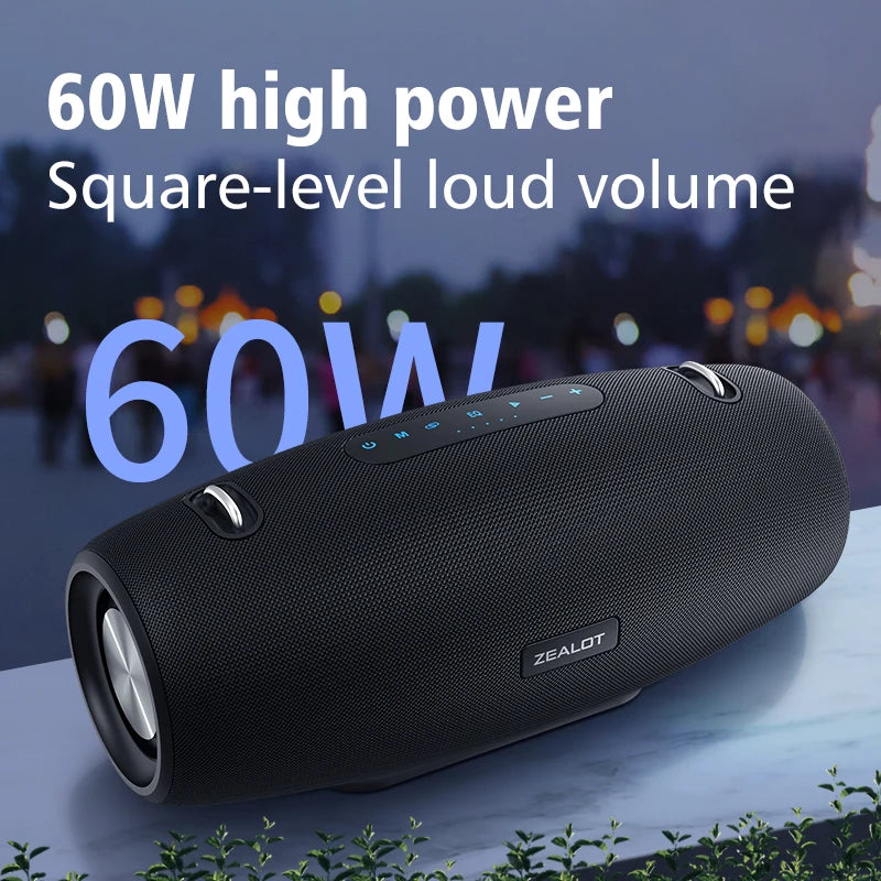 ZEALOT-S67 60W Portable Bluetooth Speaker Outdoor Party Speaker Big Loud Speaker Excellent Bass Performace Hifi speaker