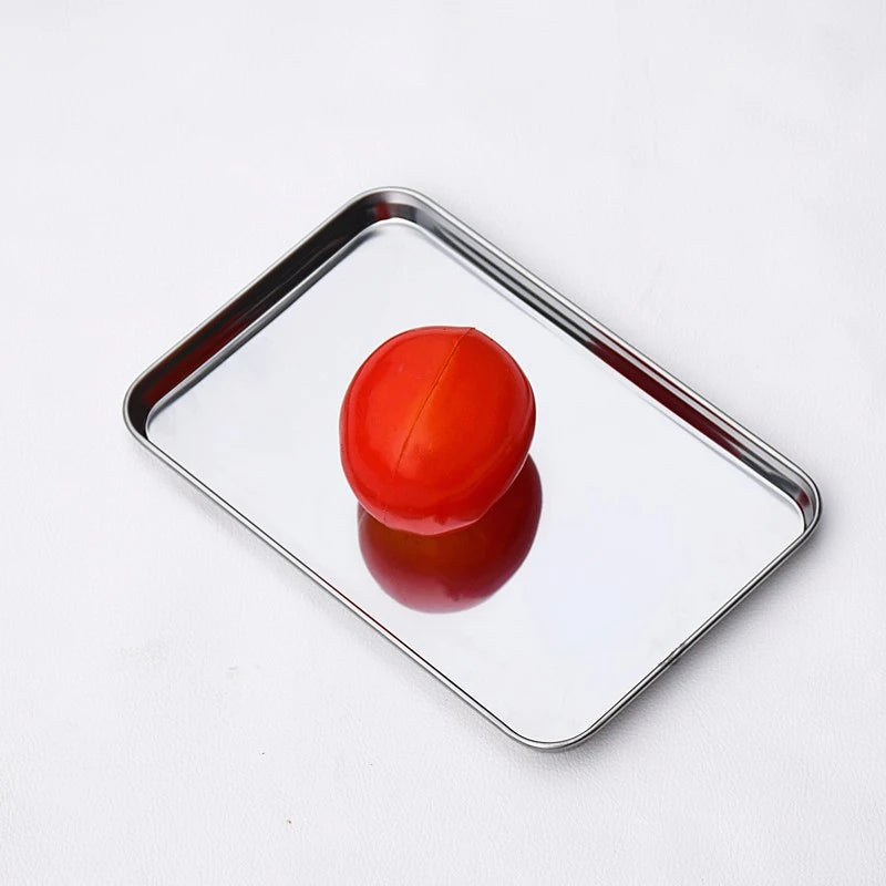 Rectangular Bakeware Oven Pan Stainless Steel Non-stick Bread Cake  Baking Tray Pizza Plate For Oven DIY Baking Kitchen Tools