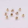 100pcs/lot Gold Post Nuts Silicon Stud Earring Back Blocked Ear Plugging For Earrings Stoppers Jewelry Making Accessories