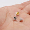 100pcs/lot Gold Post Nuts Silicon Stud Earring Back Blocked Ear Plugging For Earrings Stoppers Jewelry Making Accessories