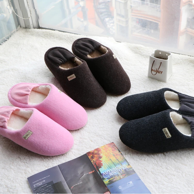 Winter House Shoes Warm Soft Indoor Floor Slippers Women Men Couple Anti-slip Home Cotton Winter Unisex Sandals Dropshipping