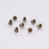 100pcs/lot Gold Post Nuts Silicon Stud Earring Back Blocked Ear Plugging For Earrings Stoppers Jewelry Making Accessories