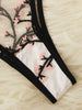 Sexy underwear women set Floral Embroidery Sheer Mesh Lingerie Set  no bra  Backless Bralette sexi Intimates lace bra set