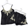 Summer  silk pajamas women's Sleepwear Nighty Panty Silk Nighty lace large home clothes 4XL Camisole shorts two-piece sexy