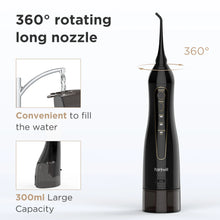 تحميل الصورة إلى عارض المعرض، Fairywill Water Flossers for Teeth 300ML Oral Irrigator Rechargeable Portable Dental 3 Modes Water Tank Waterproof Teeth Cleaner