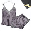 Summer  silk pajamas women's Sleepwear Nighty Panty Silk Nighty lace large home clothes 4XL Camisole shorts two-piece sexy
