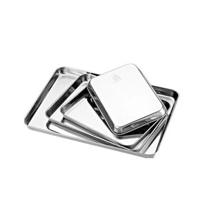 Rectangular Bakeware Oven Pan Stainless Steel Non-stick Bread Cake  Baking Tray Pizza Plate For Oven DIY Baking Kitchen Tools