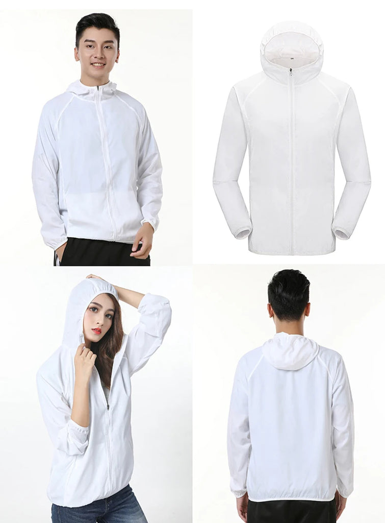 LNGXO Hiking Waterproof Jacket Women Men Camping Running Sun-Protective Windbreaker Quick Dry Outdoor Sport Rain Coat Unisex